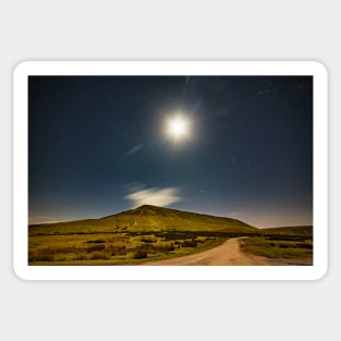 Hay Bluff by Moonlight, Brecon Beacons National Park Sticker